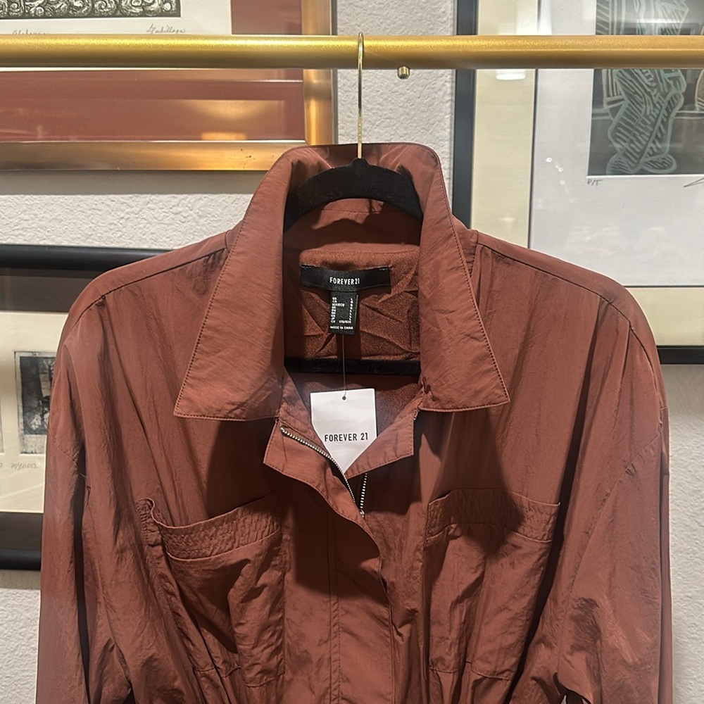 Drawstring Utility Jacket with Pockets - Picture 4 of 5
